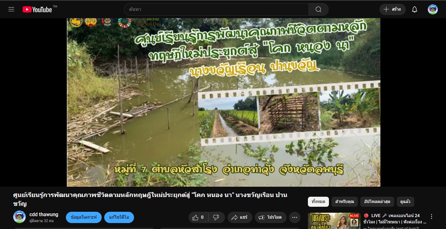 สำเร็จ (Best Practice) ศูนย์เรียนรู้การพัฒนาคุณภาพชีวิตตามหลักทฤษฎีใหม่ประยุกต์สู่ "โคก หนอง นา" นางขวัญเรือน ปานขวัญ 